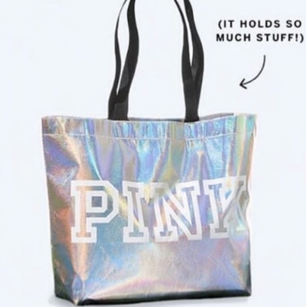 Victoria's Secret PINK Large Iridescent Tote Bag NWT Vtg
